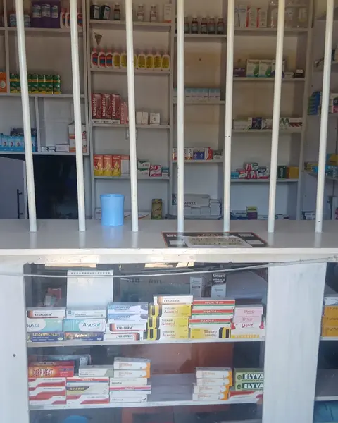 The front counter at Chetu Chemist where testing and advice happen